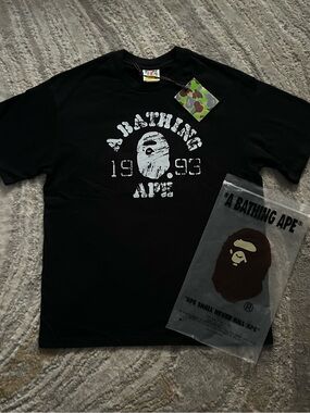 A Bathing Ape Black Graphic Logo Tee